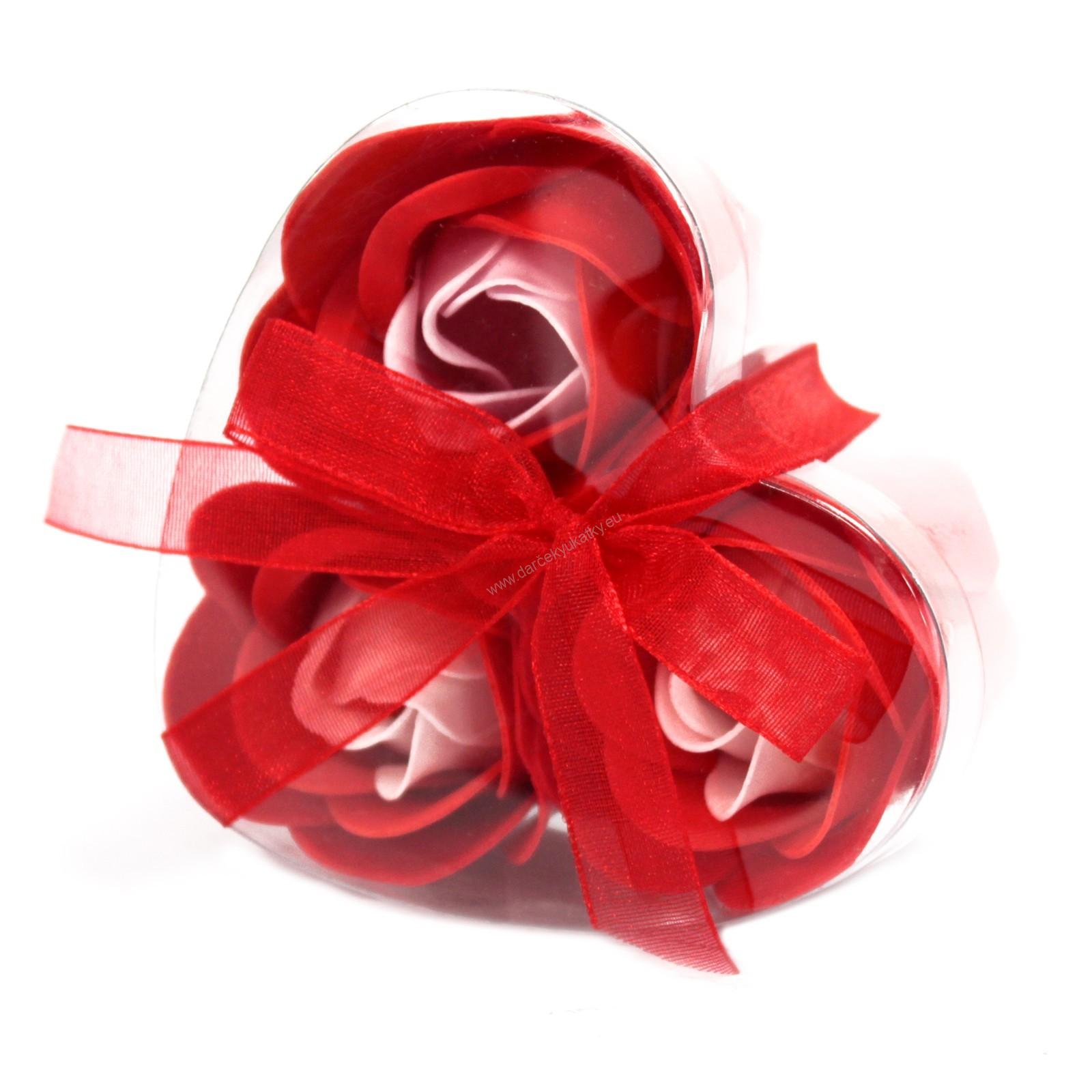 Комплект от 3 сапунени цвята - Червена роза