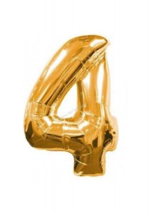 Балон от златно фолио с номер 4 - 80 см
