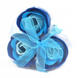 Комплект от 3 сапунени цвята - сватбено синьо