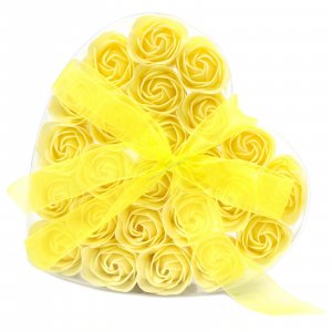 Комплект от 24 сапунени цвята - жълта роза