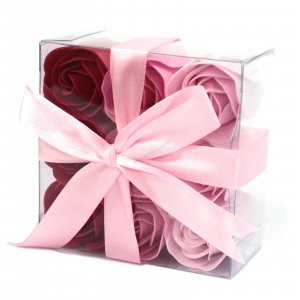 Комплект от 9 сапунени цвята - розови рози