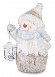 Коледна украса - Снежен човек с фенер