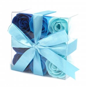 Комплект от 9 сапунени цвята - сватбено синьо