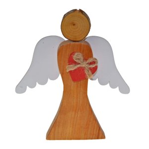 Дървен ангел - Червено сърце