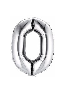 Балон от сребърно фолио с номер 0 - 106 см