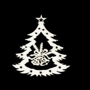 Коледна украса - Дърво със звънчета 6 см