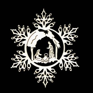 Коледен орнамент - Снежинка от Витлеем 9 см