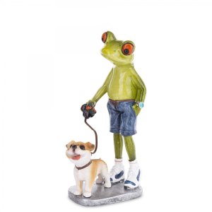Керамична жаба - С куче