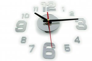 Самозалепващ се сребърен стенен часовник 70 - 130 cm