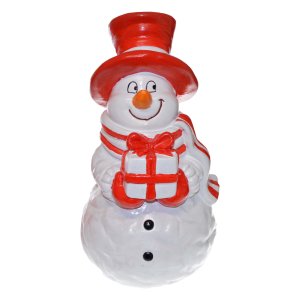 Градинска фигура - Снежен човек с подарък