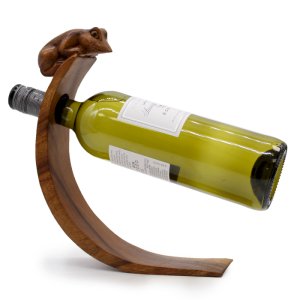 Дървена стойка за вино - Frog