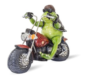 Ceramic frog - Biker
