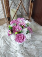 Мини сапунен букет - Старо розово