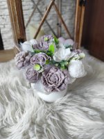 Мини сапунен букет - Сребърен