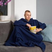 Одеяло с ръкави синьо