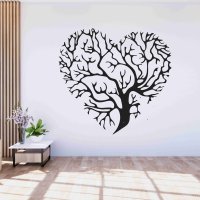 Дървено дърво на живота на стената - Сърце