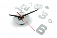 Самозалепващ се сребърен стенен часовник 70 - 130 cm