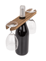 Дървена поставка за вино и чаши