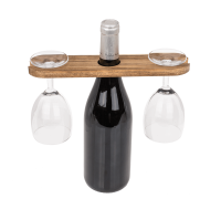 Дървена поставка за вино и чаши