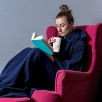 Одеяло с ръкави синьо