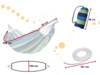 Хамак 200 x 150 подсилен син + монтажен комплект