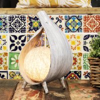 Лампа от естествен кокос - Сива