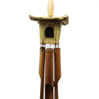 Квадратна къщичка за птици от морска трева с вятърни камбанки 49 x 15 cm