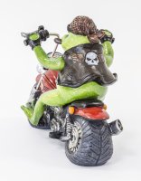 Ceramic frog - Biker