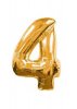 Балон от златно фолио с номер 4 - 40 см