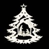Коледна украса - Дърво с Рождество Христово 9 см